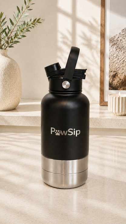 Black PawSip Hydration Bottle