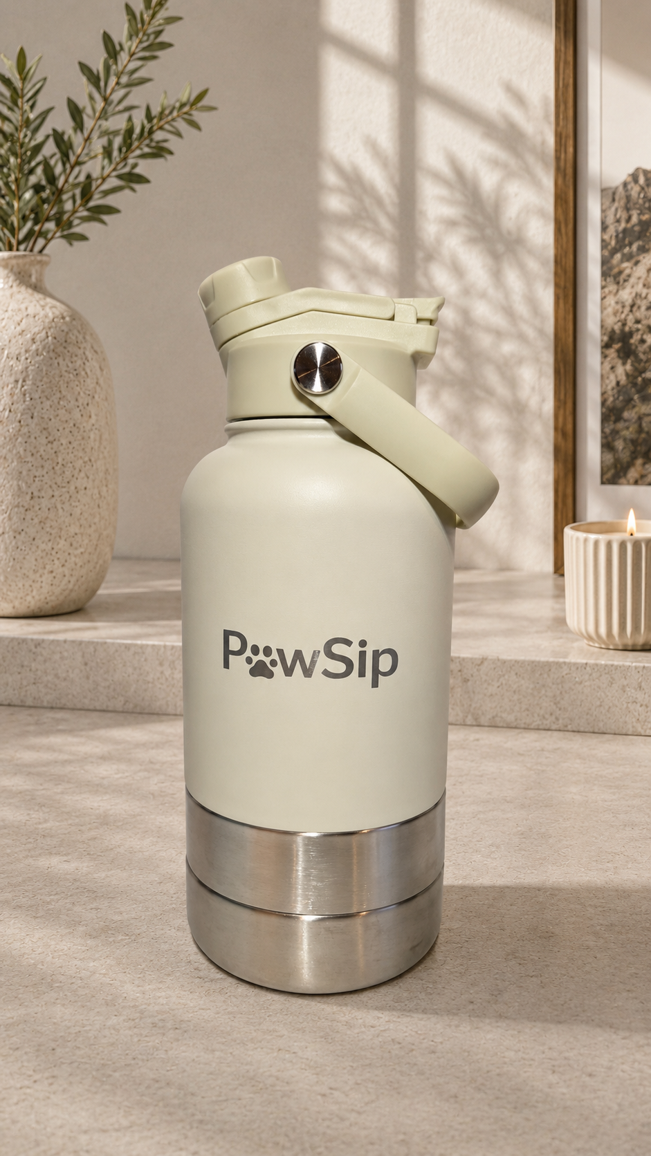 Olive Green PawSip Hydration Bottle